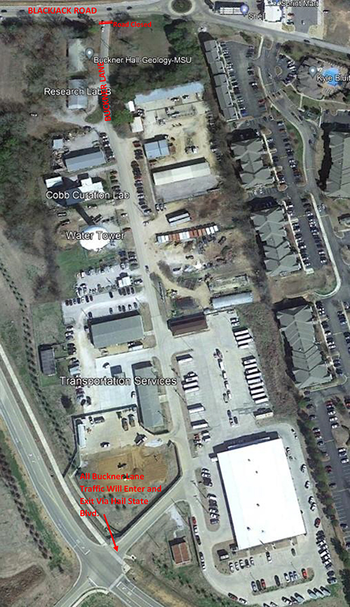 Permanent closure of Buckner Lane at intersection of Blackjack Road